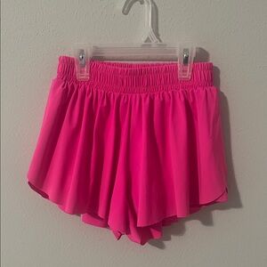 Vibrant Pink Butterfly Athletic Shorts